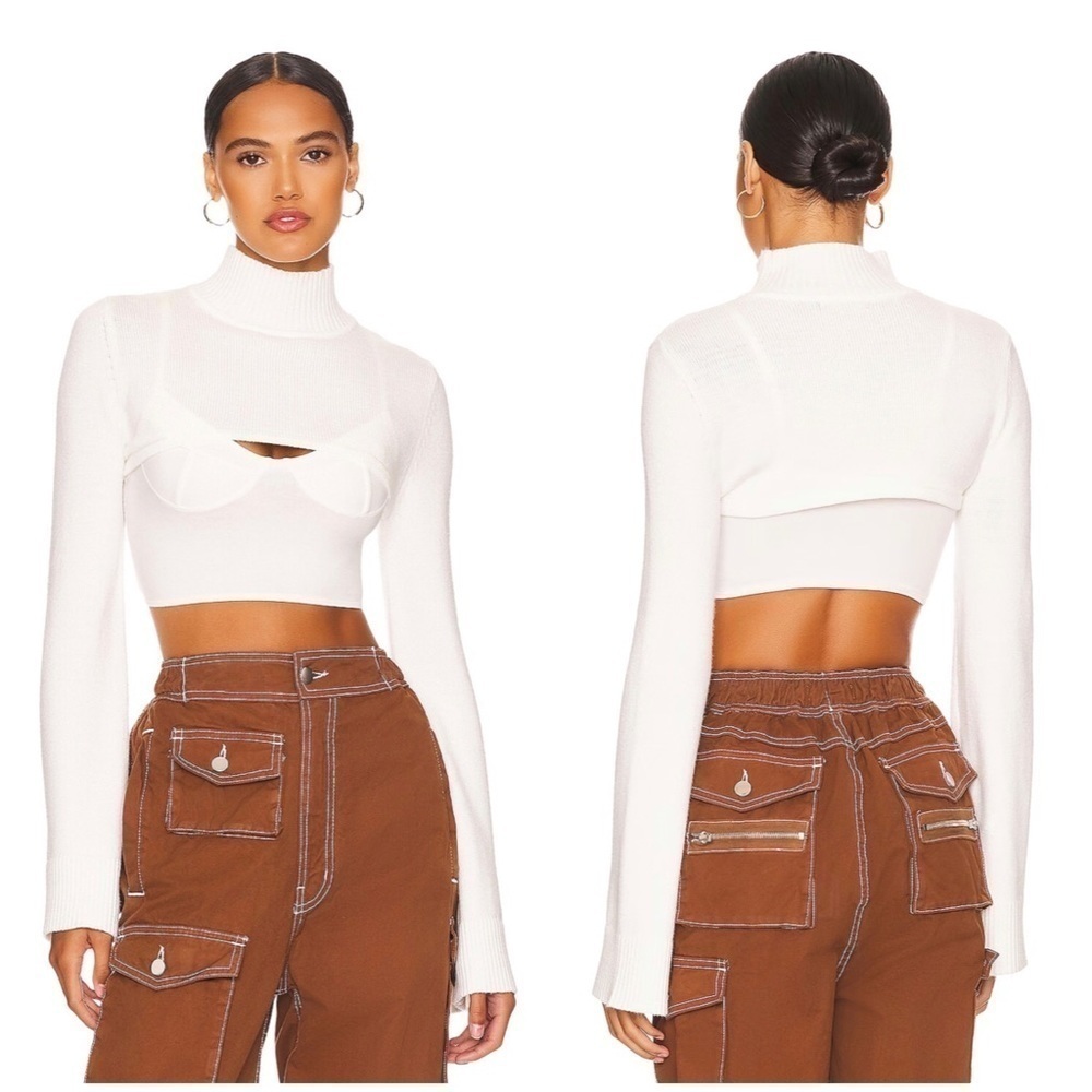 H:ours Calico Sweater in White Size XS